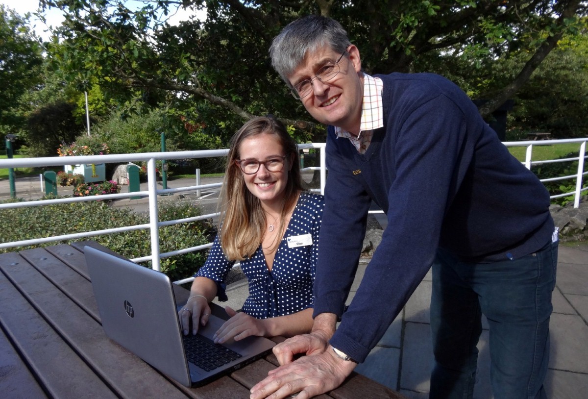 Flying along: Michael Holgate and Silverdale park marketing executive Ellen Cartwright have seen internet speeds go supersonic