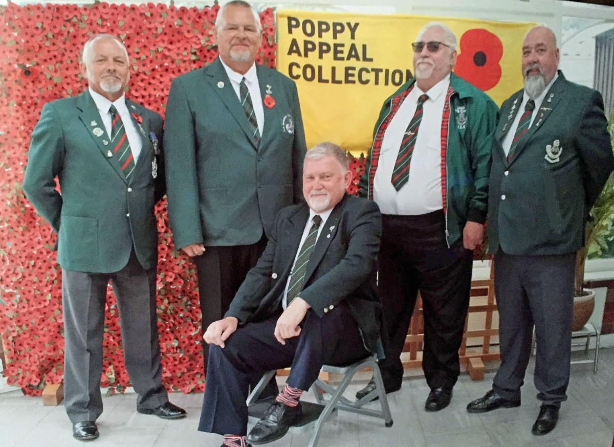 Members of the Light Infantry and Rifles Association from left Barry Sleightholme, Phil Johnson, Alan Whitehead, Eddie Diamond and Jimi Howarth who stayed at Oxon Hall Touring Park for their annual reunion in the town