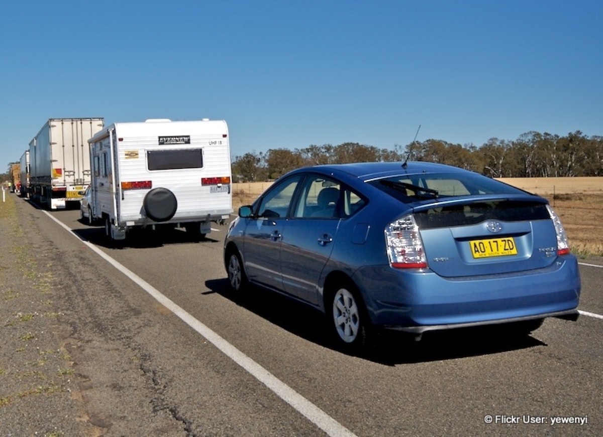 Getting stuck behind a caravan is a pet hate for 70% of UK drivers