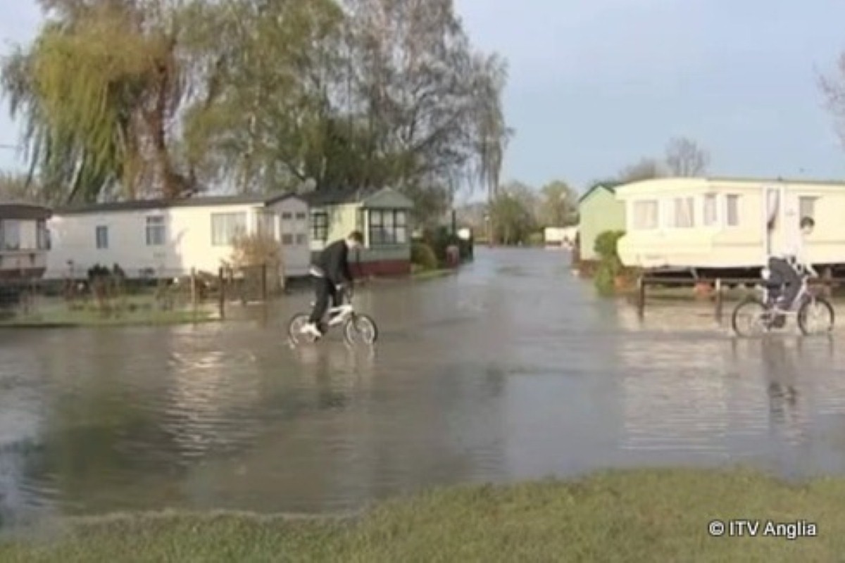 The holiday park was completely flooded when monsoon rain hit