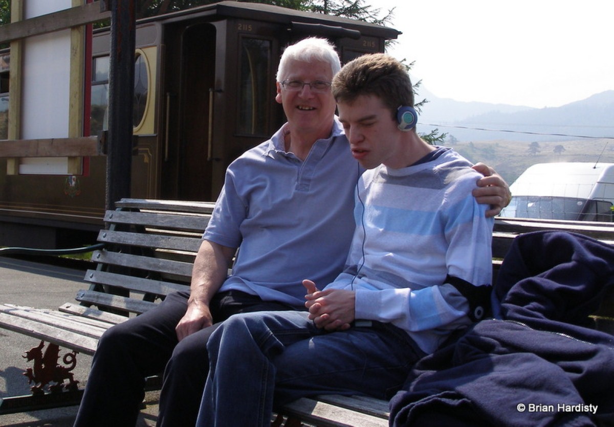 Brian and son Matthew Hardisty on Welsh Highland Railway