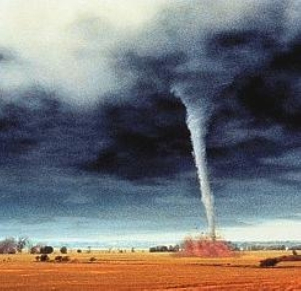 tornado dust devil on campsite