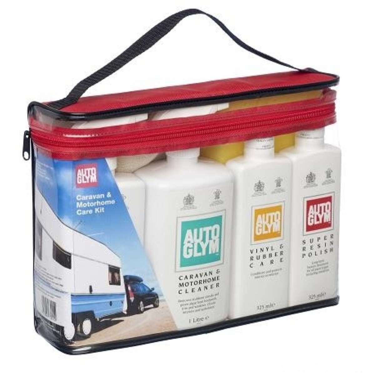 This complete care kit from Autoglym is specially formulated for the caravan