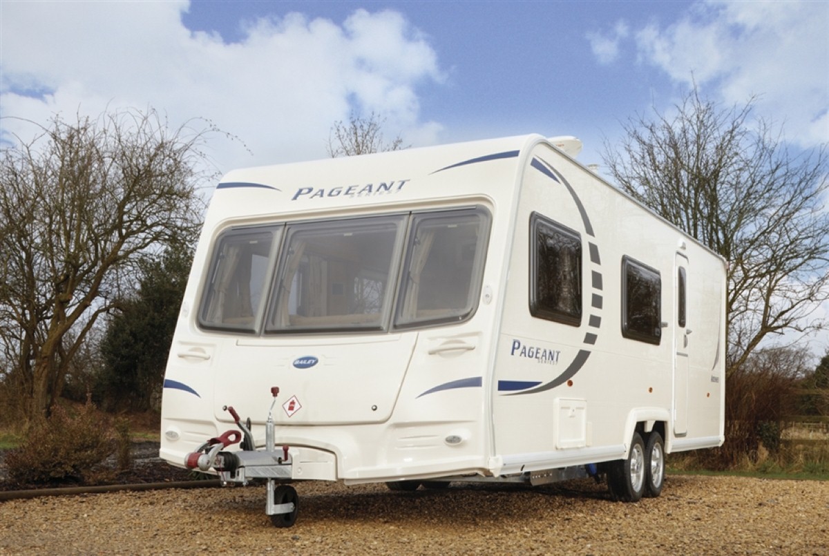 A family's Bailey Pageant caravan was stolen out of a secure compound and driven away