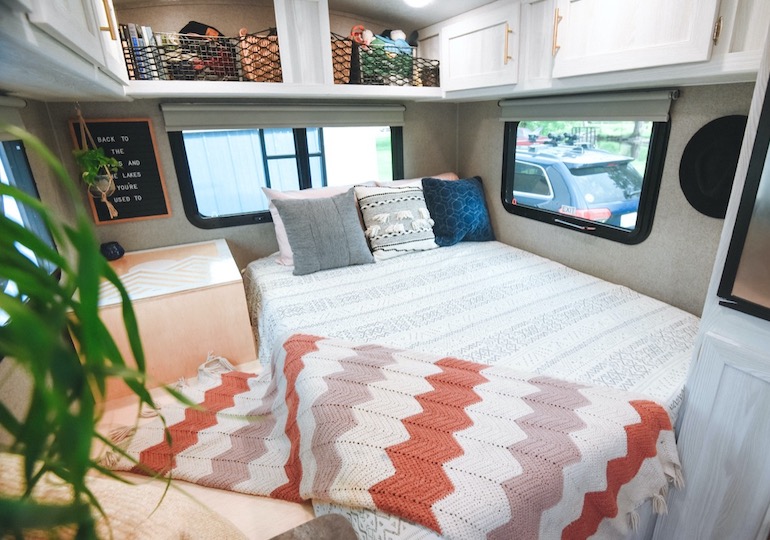 Interior of a van conversion