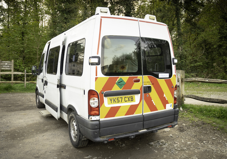 A rear view of Annie the Ambulance