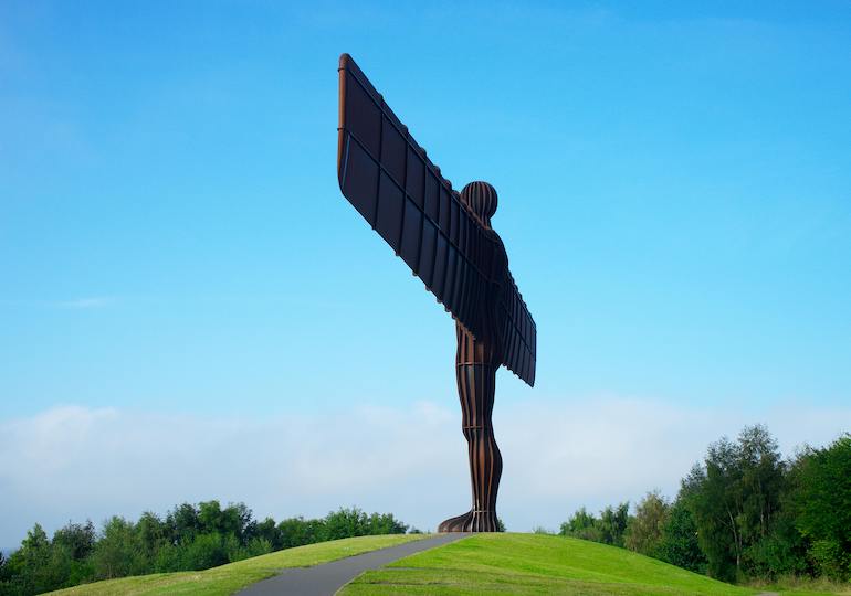 Side view of the Angel of the North