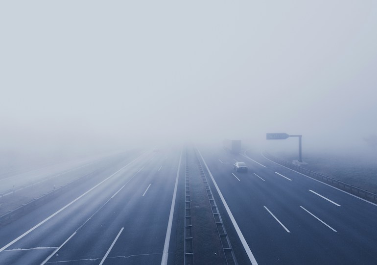 A foggy motorway