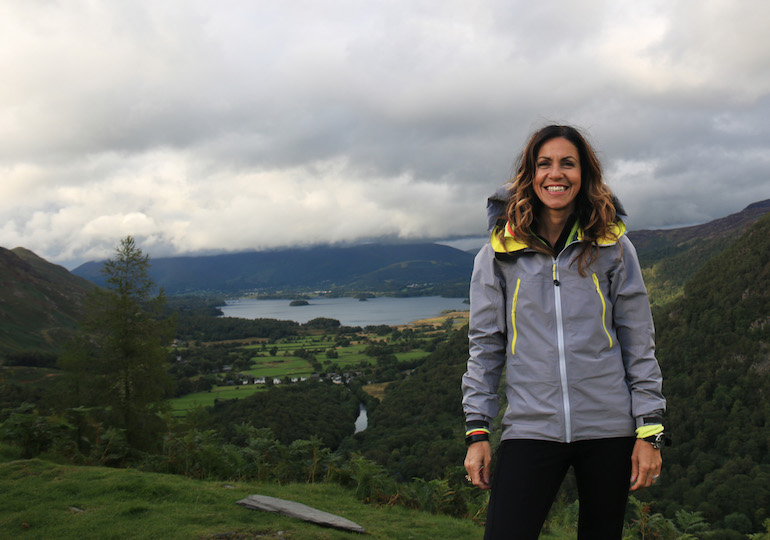 Julia Bradbury standing in the countryside