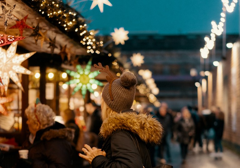 People at a Christmas market